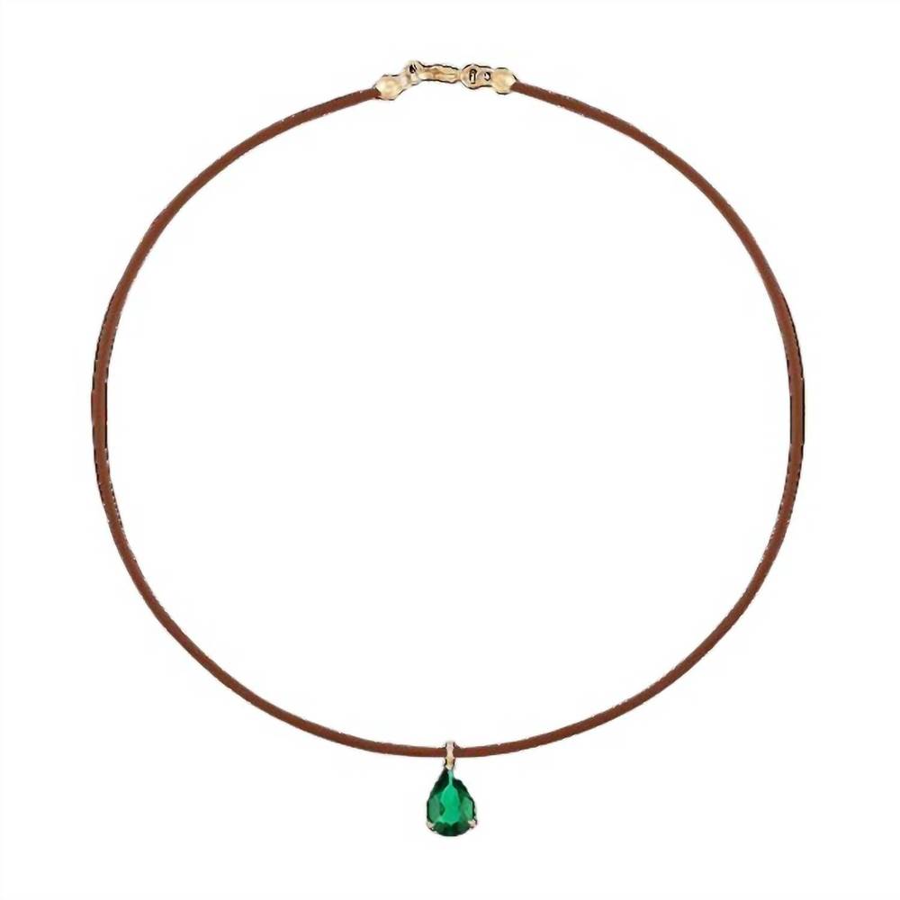 NEW ALEXA LEIGH women's resilience necklace in green/yellow gold
